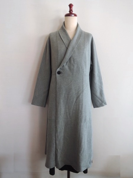 Babaghuribabag-li wool heaven . felt coat long jacket cardigan feather woven sage size S/ Jurgen Lehl 