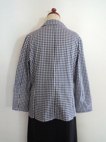 Agnis B Agnes B vi si- check shirt jacket cotton silver chewing gum check size 38