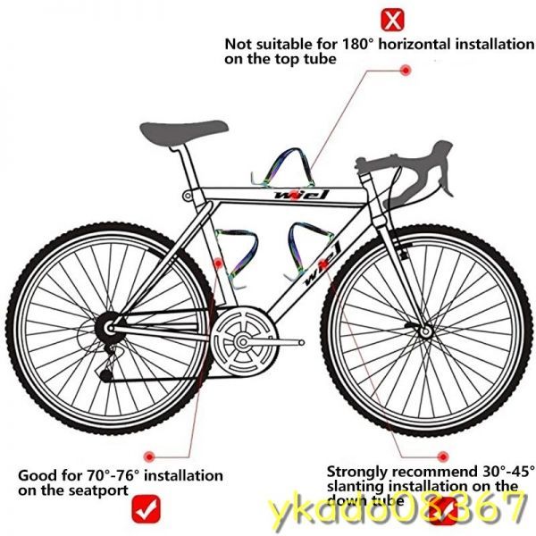 P1287: カラフルアルミ合金 MTB /ロードサイクリングウォーターボトルホルダー スーパータフネス自転車ケトルサポートスタンド_画像5