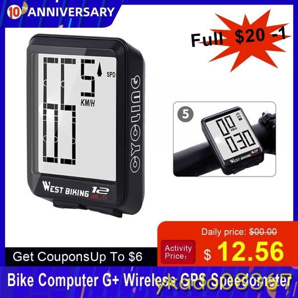 P1350: G +ワイヤレスサイクルコンピューター GPS、スピードメーター 防水 Bt ANT +バックライト付き ケイデンス付き_画像1