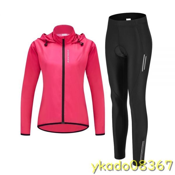 P1474: lady's cycling wear ventilation pants reflection . windshield rain cycling jersey - set for women sport wear 