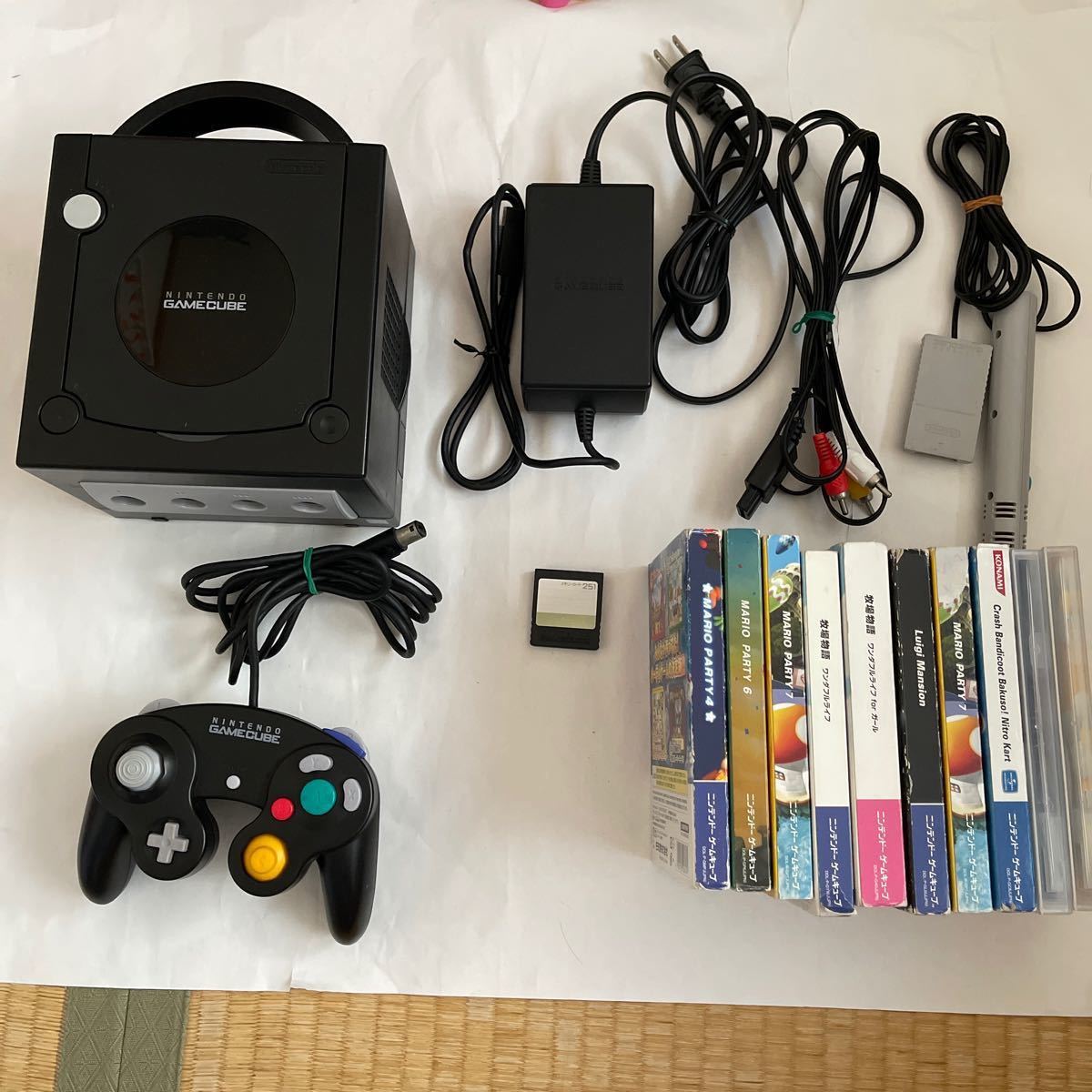 中古　動作確認済み　ゲームキューブ本体&ソフト9本セット&メモリー