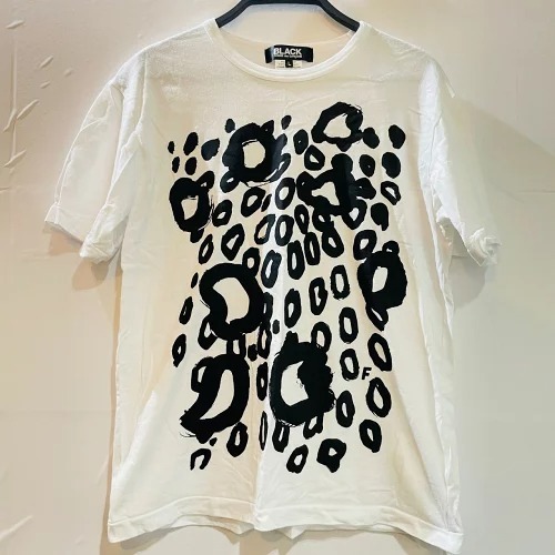 COMME des GARCONS BLACK Leopard Print TEE White Lサイズ コムデギャルソン レオパード プリント ホワイト 半袖Tシャツ
