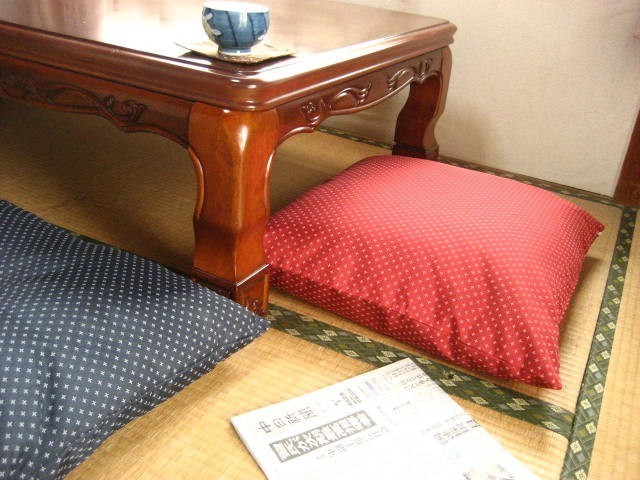 座布団カバー５９×６３ｃｍ八端判サイズ(刺子織り柄)赤色、日本製、八反判、おしゃれ、国産、業務用、和室_画像3