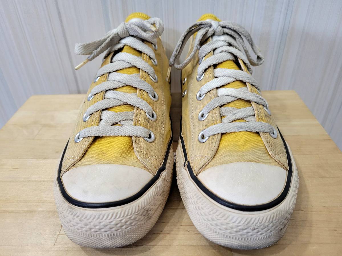 90s 日本製 converse Allstar コンバース オールスター キャンバス 黄色 us6.5 25cm 90年代 ビンテージスニーカー_画像2