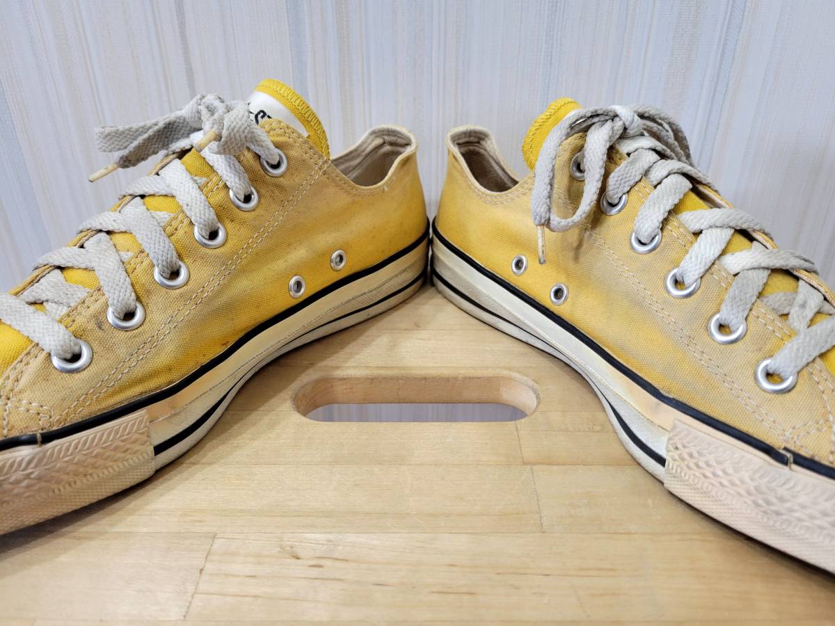 90s 日本製 converse Allstar コンバース オールスター キャンバス 黄色 us6.5 25cm 90年代 ビンテージスニーカー_画像5