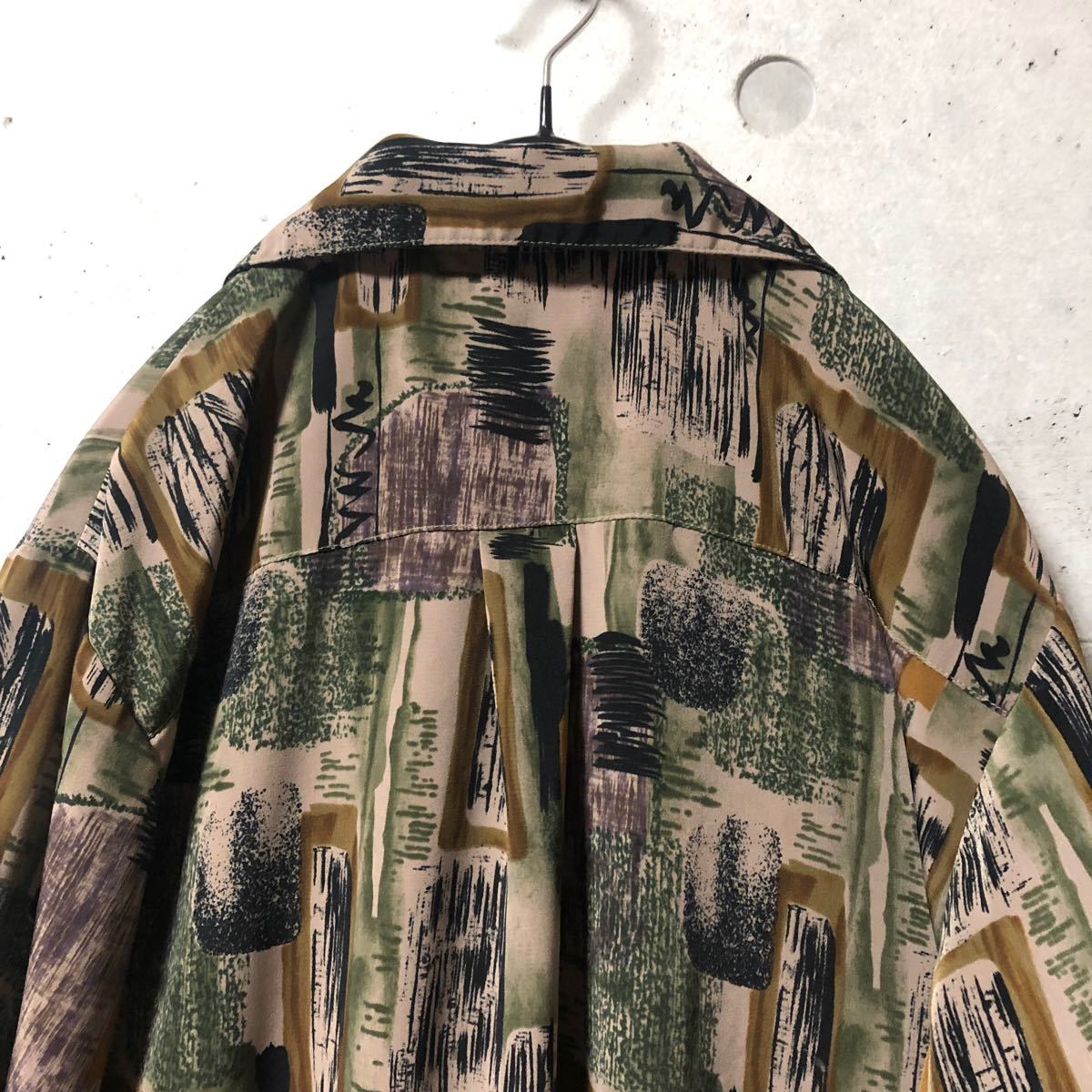 VINTAGE ヴィンテージ 古着 総柄シャツ 長袖 マダラ柄 シック モダン