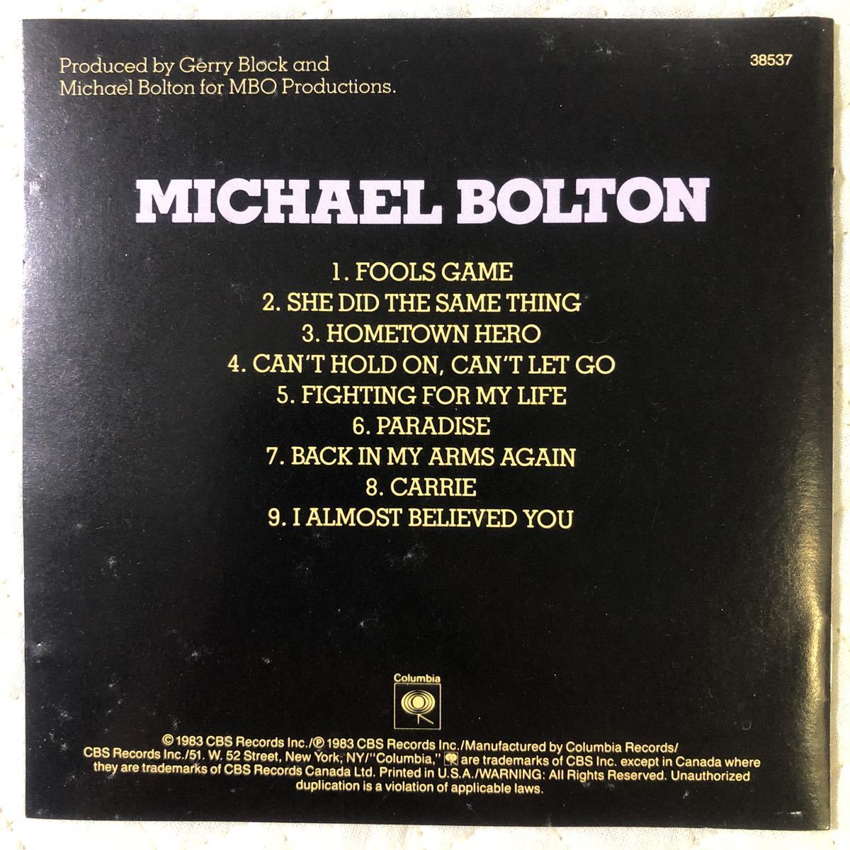 Michael Bolton/マイケル・ボルトン/ 1983年_画像2