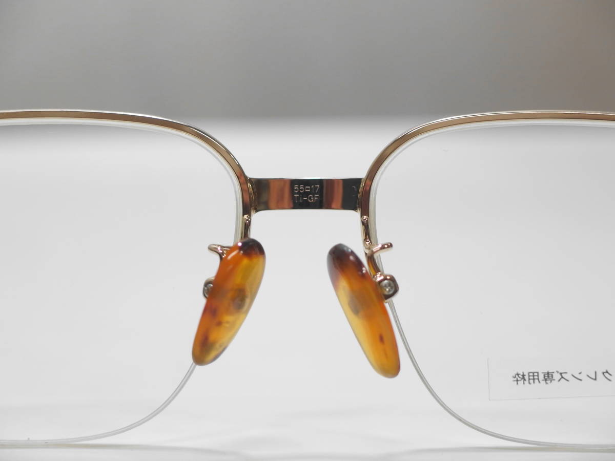 [ new goods ] top class domestic production meat thickness book@ tortoise shell * titanium average . half rim glasses * white . pad *be coat settled 1524]