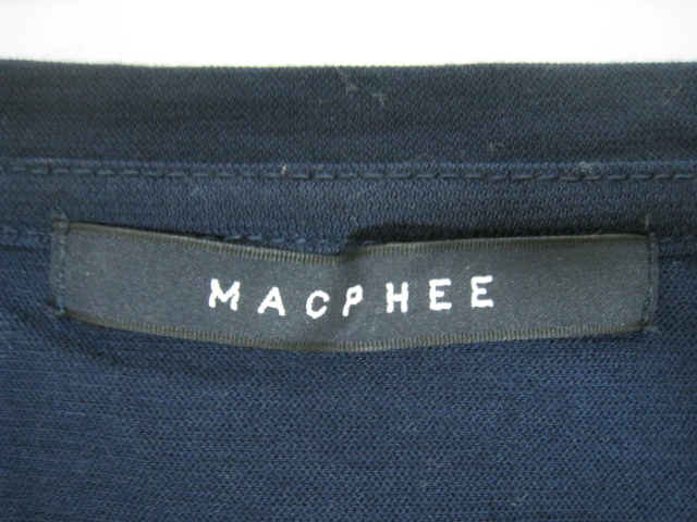MACPHEE マカフィー トゥモローランド トップス カットソー 丸首 紺 ネイビー ビジュー スパンコール サイズ1_画像5