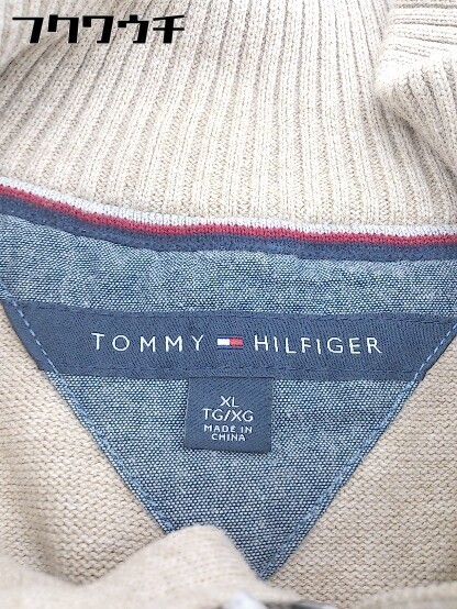 ◇ TOMMY HILFIGER トミーヒルフィガー コットン ニット ハーフジップ 長袖 セーター サイズXL ベージュ ブルー メンズ 1108250006649_画像3