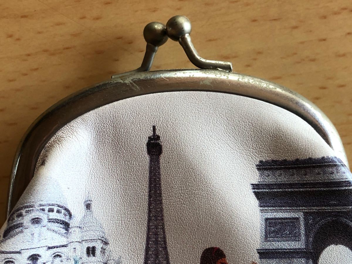フランスパリ購入パリジェンヌ&エッフェル塔&凱旋門が可愛いがま口財布小銭入れコインケース♪