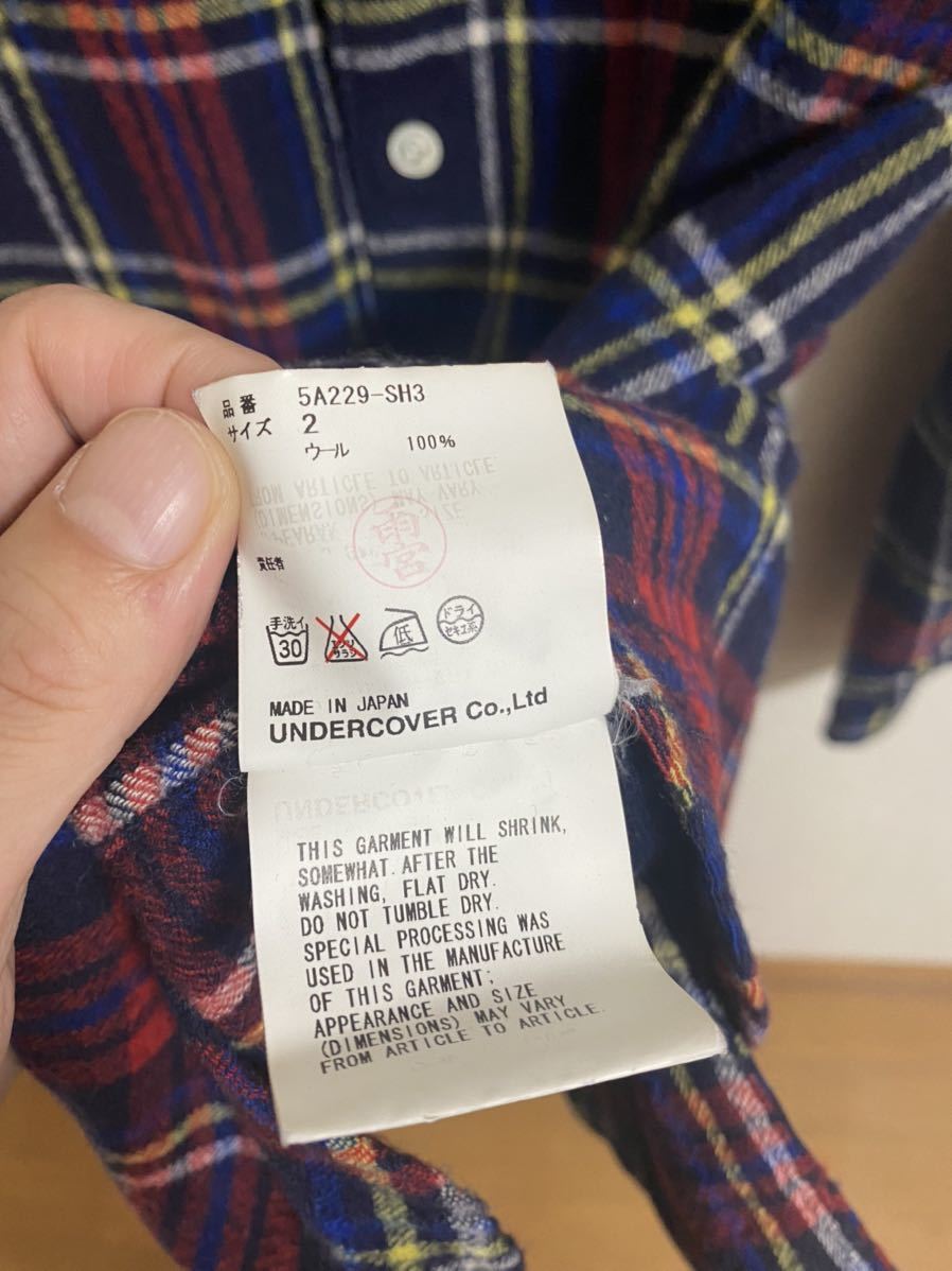 希少!! UNDERCOVER アンダーカバー 切替縮絨 チェックロングコート