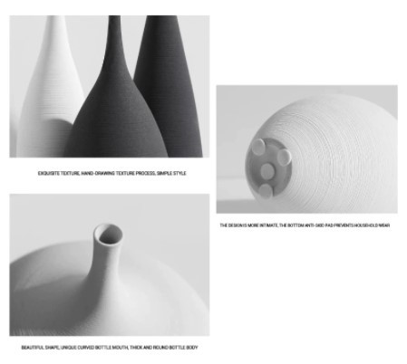 北欧セラミック花瓶　モダンデザイン　ドライフラワー用　白　高さ25ｃｍ_画像5