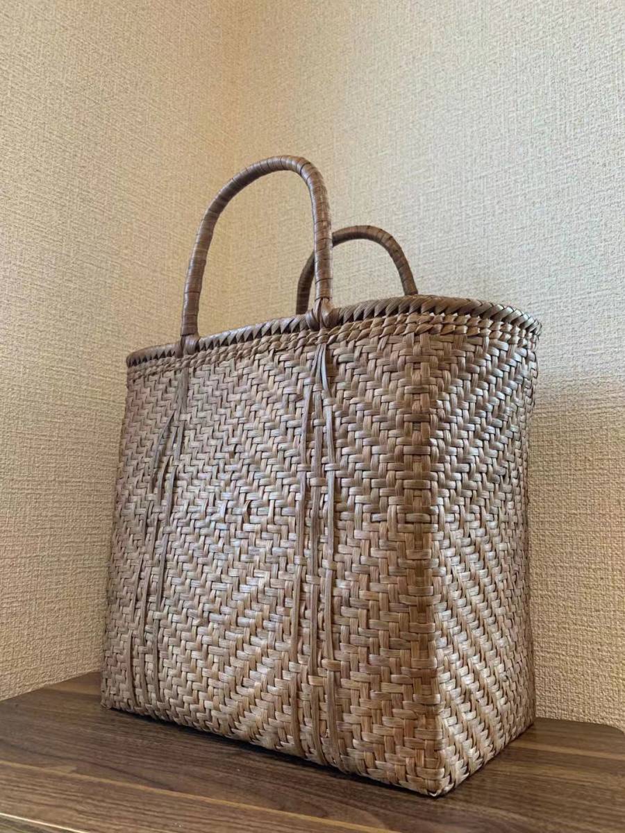 山葡萄 手作り 籠バッグ 網代編み LLサイズ-
