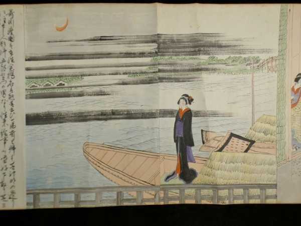 a0914 巻物 浮世絵 美人画 遊郭六図 日本画 作者不明 | protonts.com