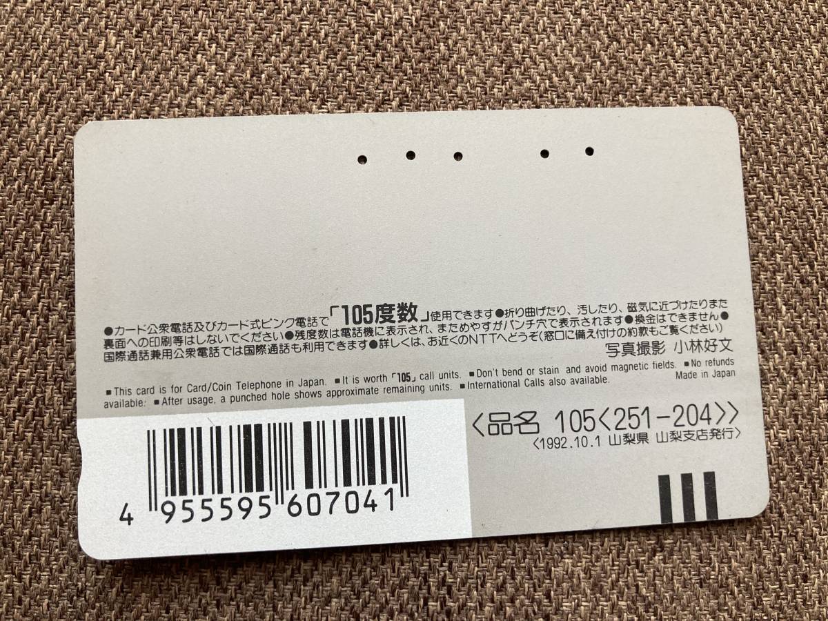 ★夜明けの富士 富士山 使用済み テレホンカード テレカ 105度数 山梨県 NTT 送料63円～ ミニレター_画像2