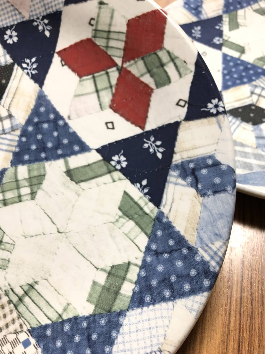  last 1 sheets [89 year made / hard-to-find ] sense eminent *RALPH LAURENxWEDGWOOD* Britain made patchwork top class large plate *RRL Ralph Lauren 