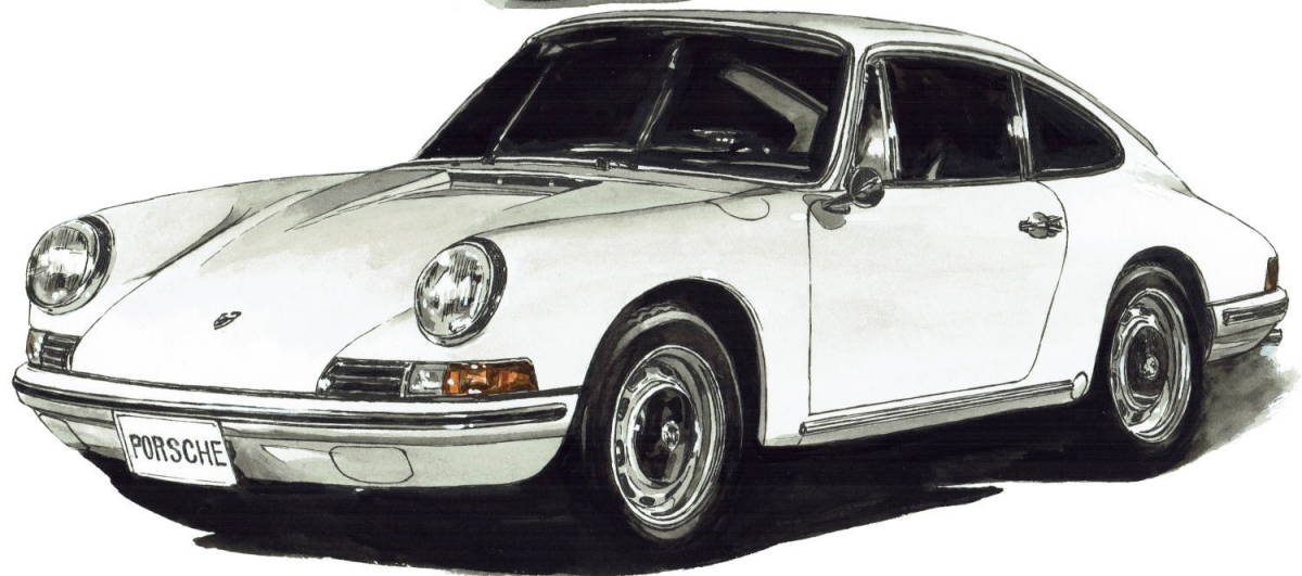 GC-804ポルシェ911T・GC-805ポルシェ911T/911限定版画300部 直筆サイン有 額装済●作家 平右ヱ門 希望ナンバーをお選び下さい。_ポルシェ911T 1968