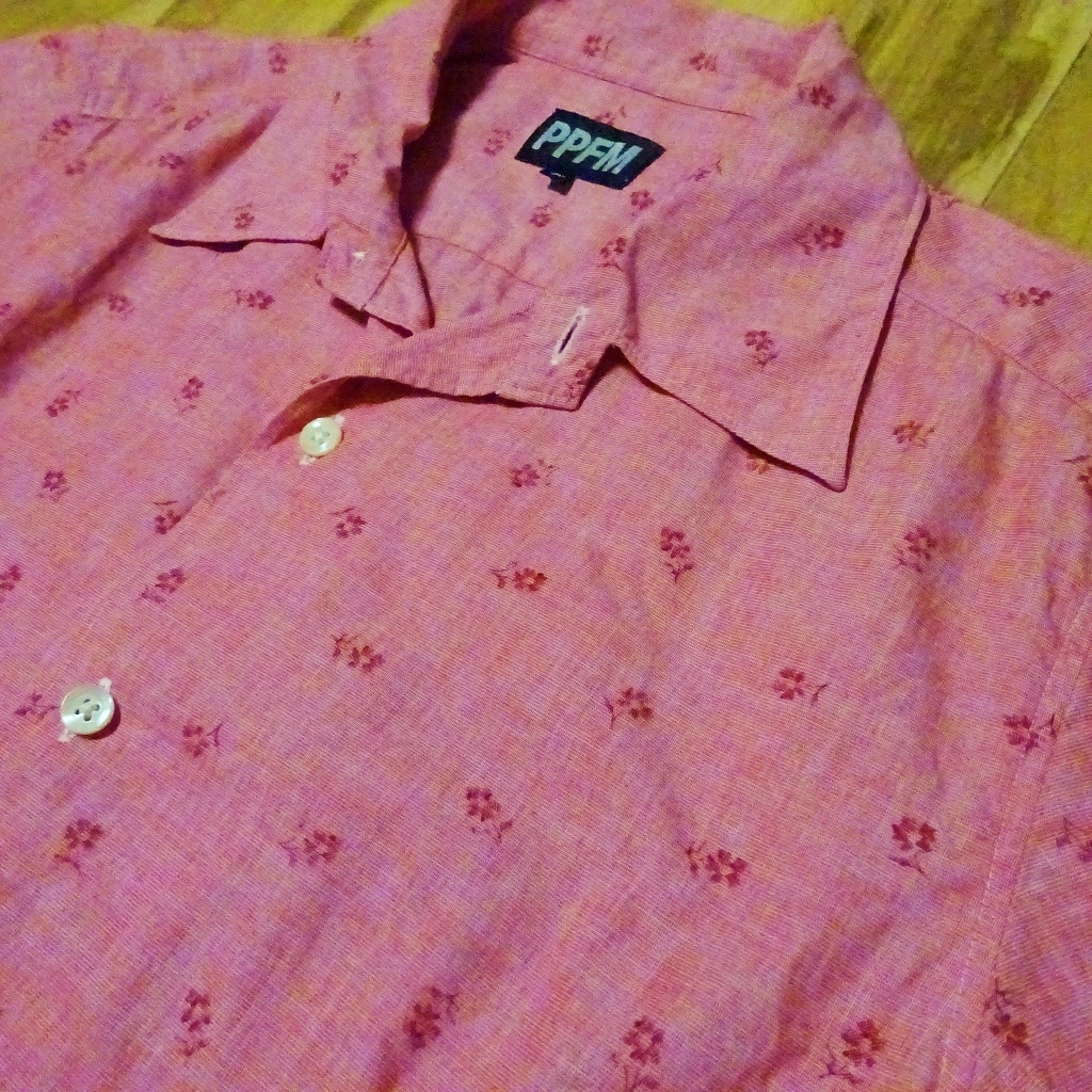 ＰＰＦＭ ピンク総柄シャツ半袖【 胸囲 ～８６ｃｍ 】ペイトンプレイス フリーサイズ_画像5
