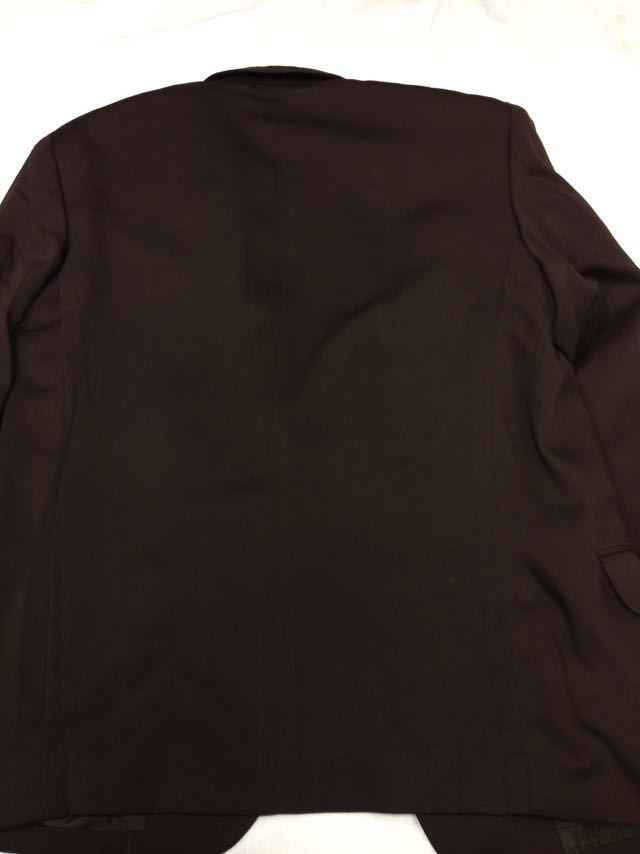 【新品】未使用 シングル2ッ釦ジャケットサイズ S ソフト 日本製 背抜き 袖釦3個 ノーベント マホガニーカラー_画像6