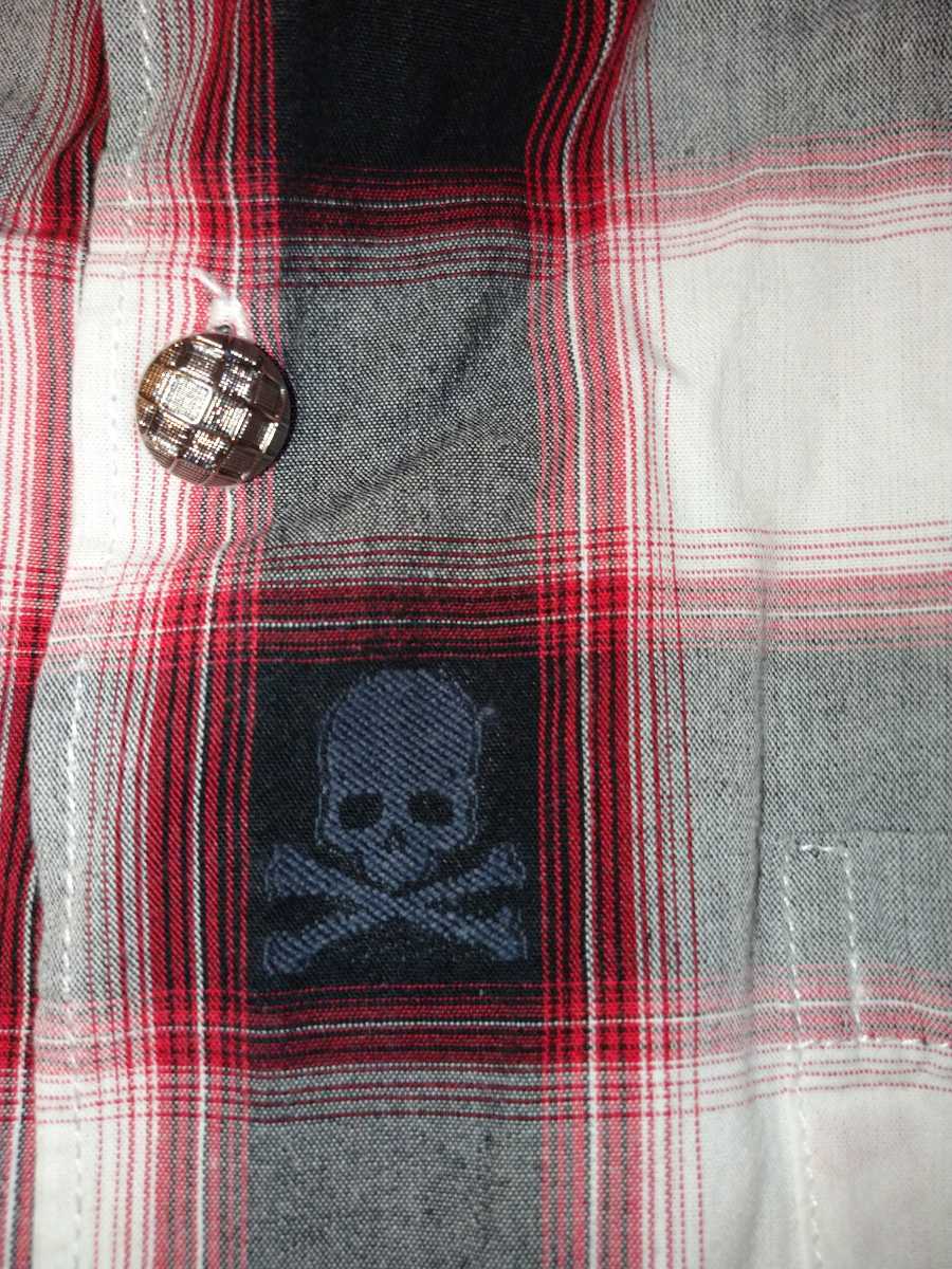 [ old clothes * beautiful goods ]TKMIXPICE/ Takeo Kikuchi / Skull print | men's shirt / long sleeve / size XL/ check pattern | rare goods!!