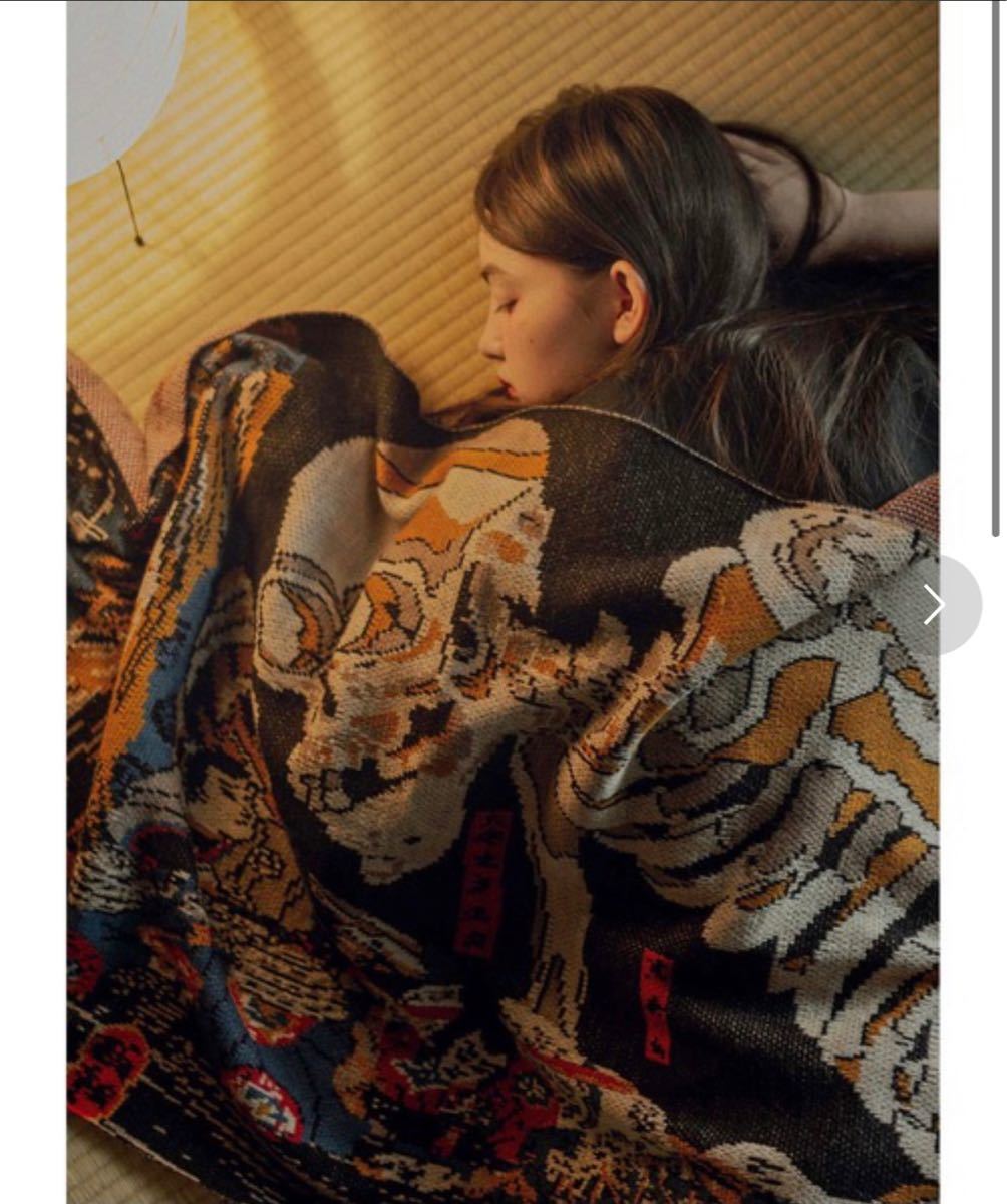 NIPPONIA KNIT STOLE / 餓者髑髏『歌川国芳 相馬の古内裏』ニット