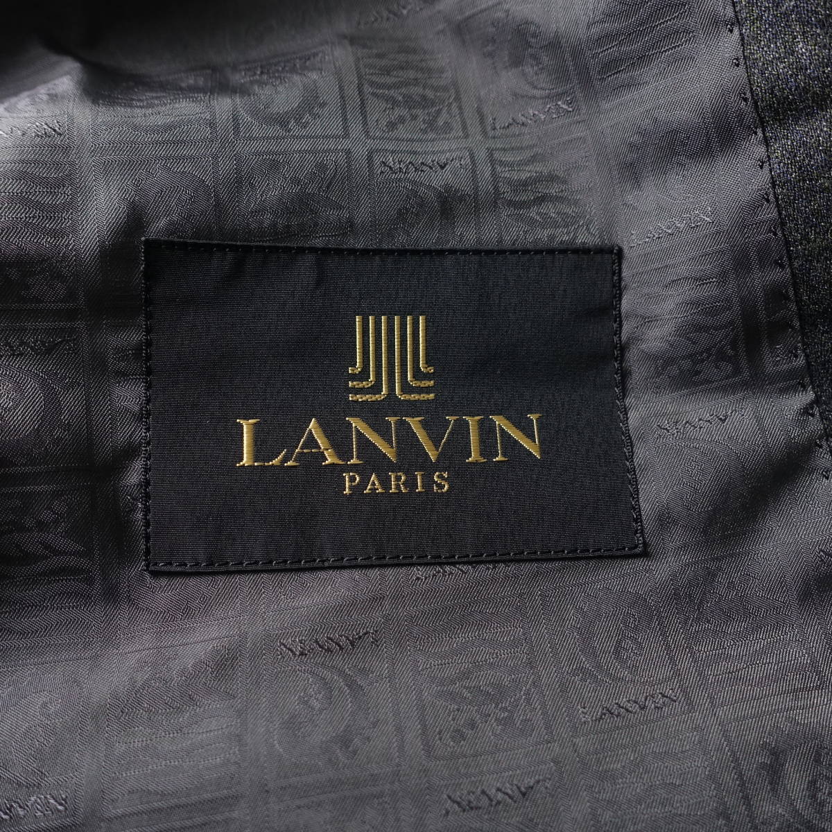 LANVIN Paris/ランバンパリ/52/ストライプ柄ウール100%ジャケット/グレー_画像3