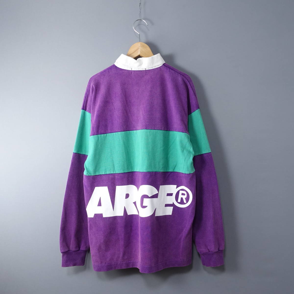 * with translation special price *XLARGE/ XLarge /S/ with logo polo-shirt / green × purple × white 