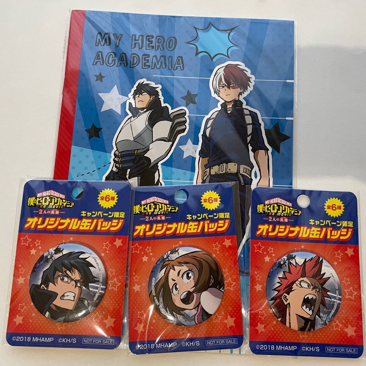 【限定】僕のヒーローアカデミア×ファミリーマート　A5ノート＋【おまけ】缶バッジ3種　未使用・未開封