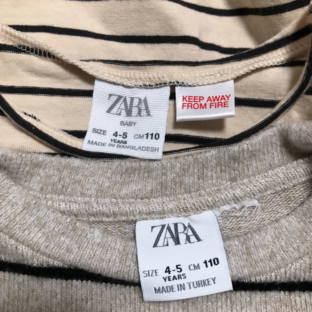 【中古】ZARA ザラ　ボーダー 長袖Tシャツ ロンT セーター　SIZE 4-5YEARS CM110_画像7