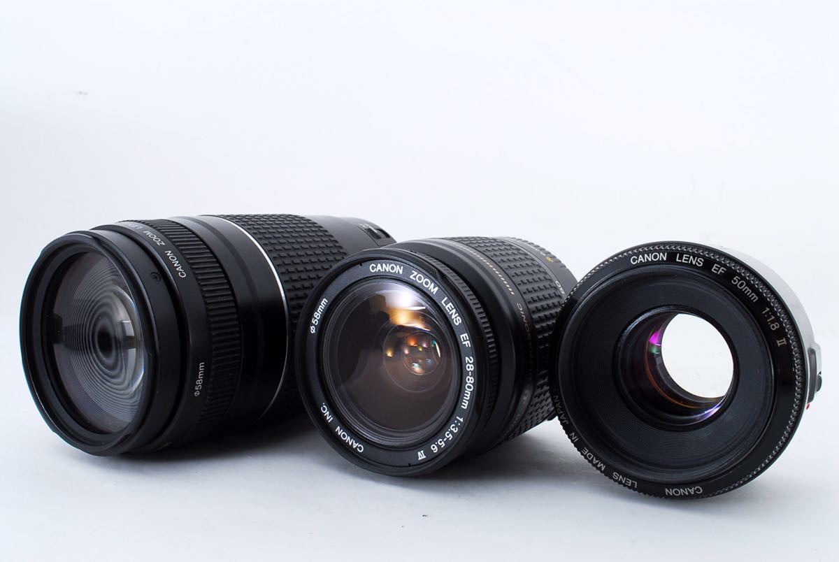 Canon キヤノン EOS 8000DトリプルレンズセットCANON EF28-80㎜1:3.5
