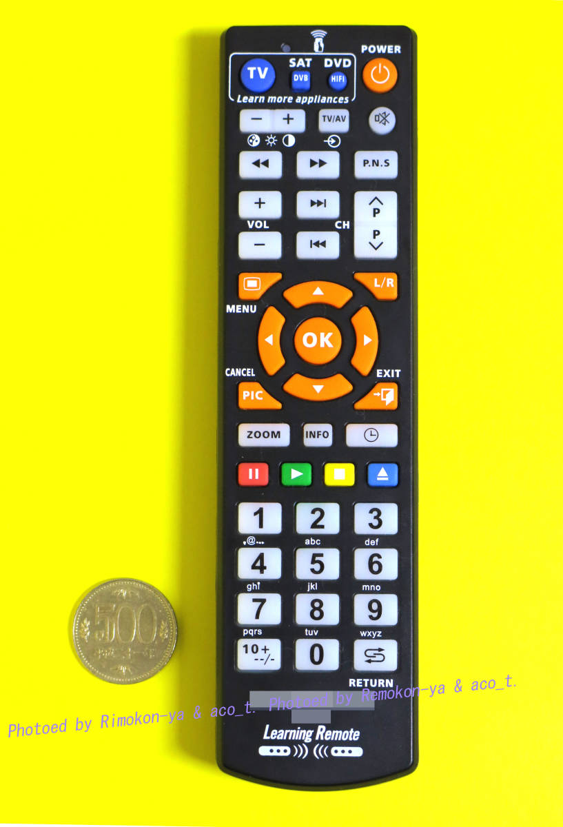 DVR-W1 / DVR-W1V2 用代替 + Maxzen テレビ JU49SK03 (学習リモコン) 新品 58W1-/ バッファロー BUFFALO レコーダー /マクスゼン_類似品と十字ボタン印字の色が違う