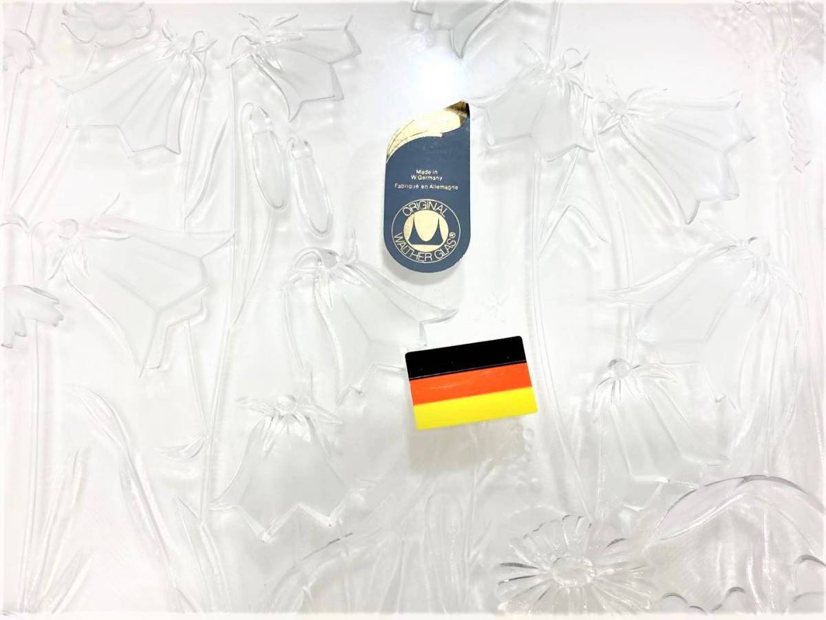 ◆ドイツ　ガラス逸品　Wiesengrund ケーキプレート 33cm 【未使用】おまけ　MOMOYAMA　平皿【中古】1点◆1204a_画像4