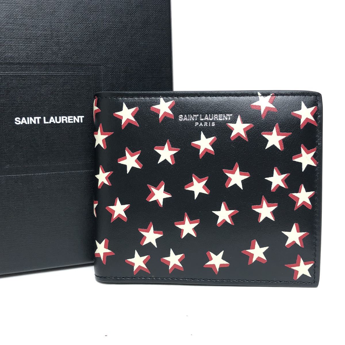 好評 2つ折り財布 サンローラン LAURENT 【未使用保管品】SAINT 星柄