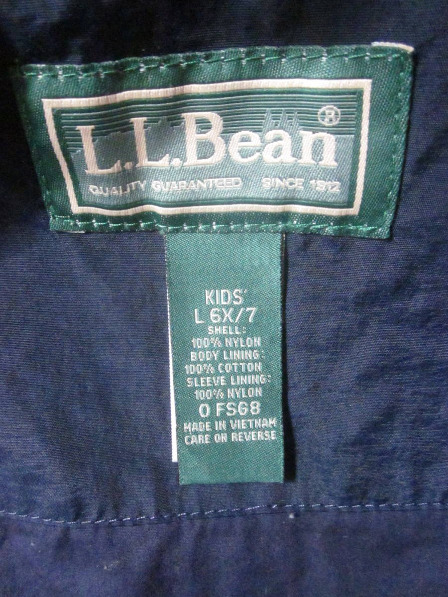 LLBean　マウンテンパーカー　男の子　キッズ　6X 7　120　フード　フルジップ　エルエルビーン　ナイロンジャケット　5228_画像7