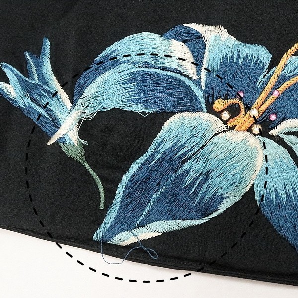*VIVIENNE TAM/ Vivienne Tam floral print embroidery chu-ru power net One-piece black 1