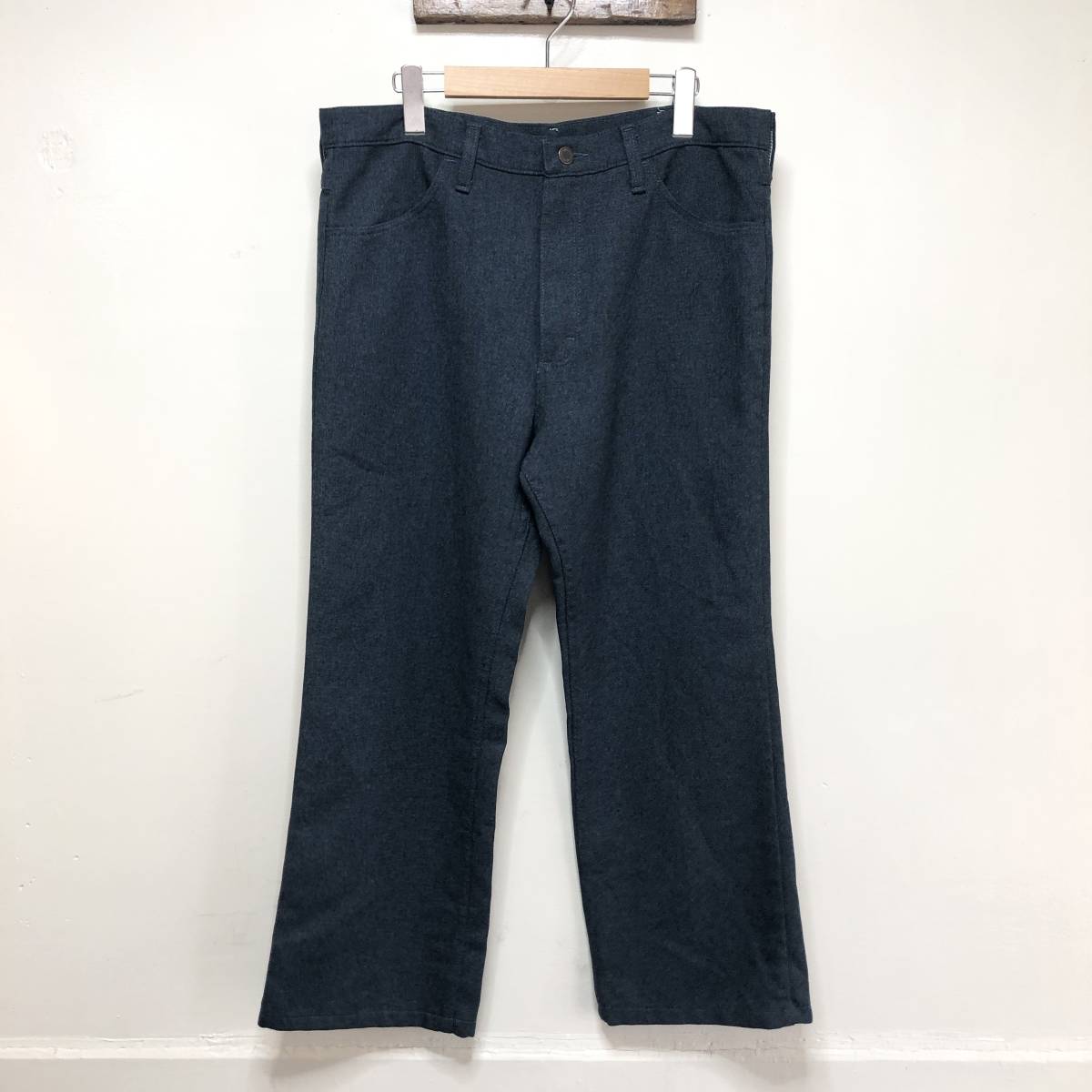 90S メキシコ製 ヴィンテージ ラングラー 82HU ランチャー ブーツカット スラックスパンツ W36 青紺系 Wrangler スタプレ USA 古着_画像1