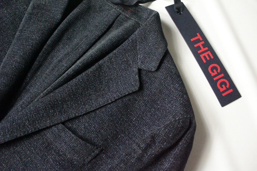 【THE GIGI】ザ・ジジ ウールジャージー素材の２Bジャケット「DEGAS」50 ネイビー 新品未使用 定価12万円程度 _画像4