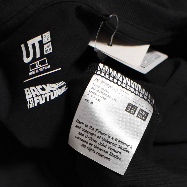 ユニクロ UT × バックトゥザ・フューチャー Tシャツ 黒 レディースXL BACK TO THE FUTURE BTTFの画像3