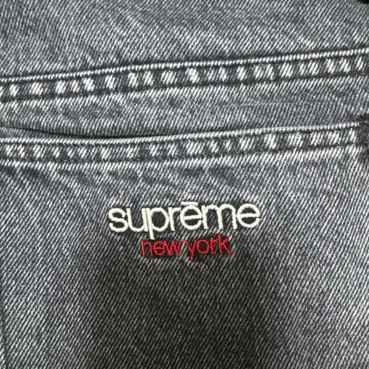 Supreme Baggy Jean ウォッシュドブラック デニムパンツ 32インチ