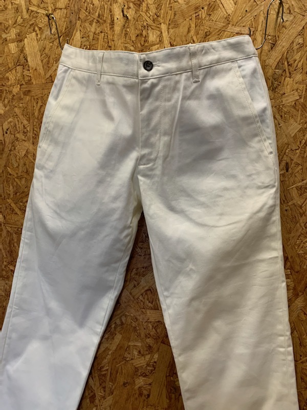  men's pants COMME CA COMMUNE Comme Ca ko Mu n white plain slim thin FD166TC/ approximately W32