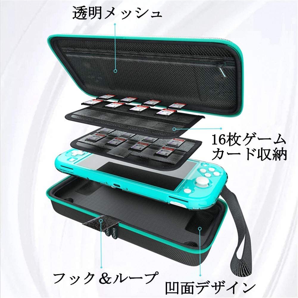 新品　Nintendo Switch Lite ニンテンドースイッチ ライト ケース 収納バッグ 保護カバー 外出や旅行用 EVA耐衝撃 防水（グリーン）_画像2