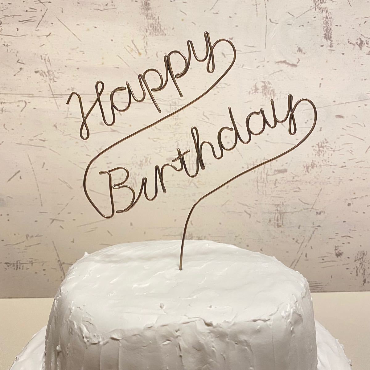 Paypayフリマ ケーキトッパー Happy Birthday ハッピーバースデー ワイヤーアート ブロンズ Paypayフリマ ケーキトッパー Happy Birthday ハッピーバースデー ワイヤーアート ブロンズ