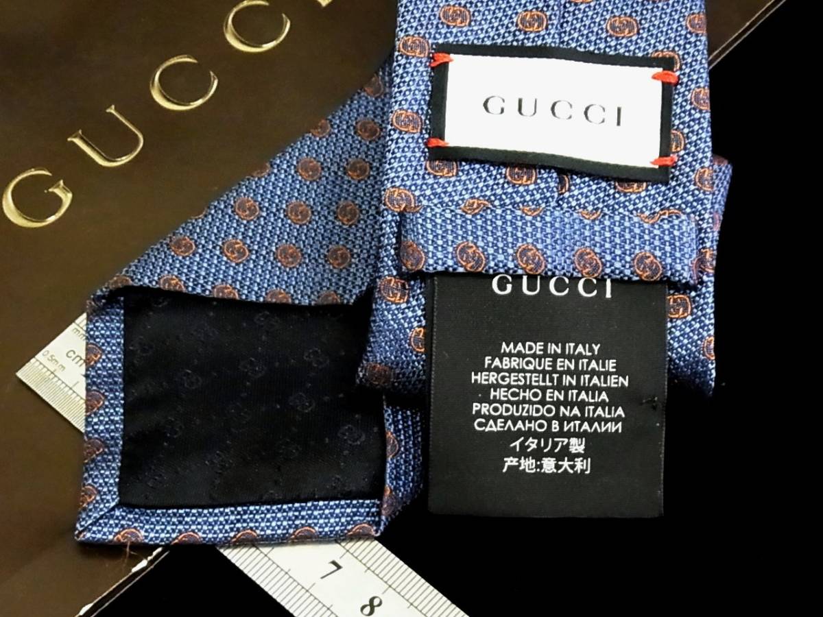 ♪SH3424Ｔ新品/新作 グッチ【GUCCI】 刺繍・総ＧＧロゴ柄 ネクタイ★人気の細・ナロータイ_画像1