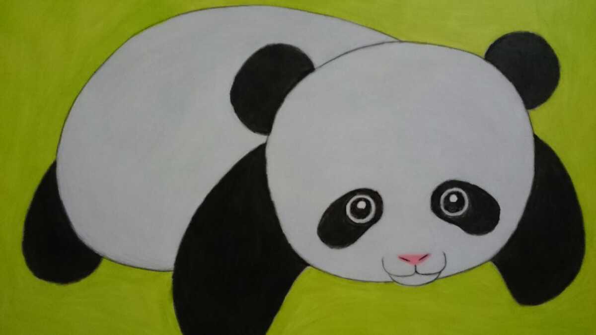 B5 size original hand-drawn illustrations Panda. baby 