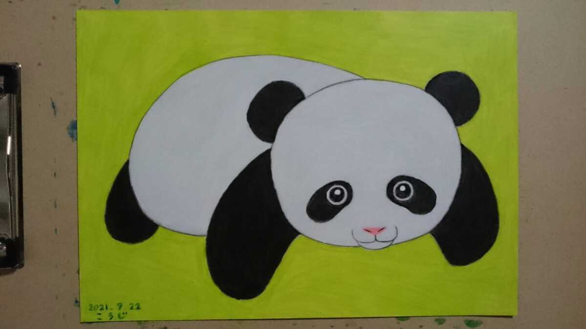 B5 size original hand-drawn illustrations Panda. baby 