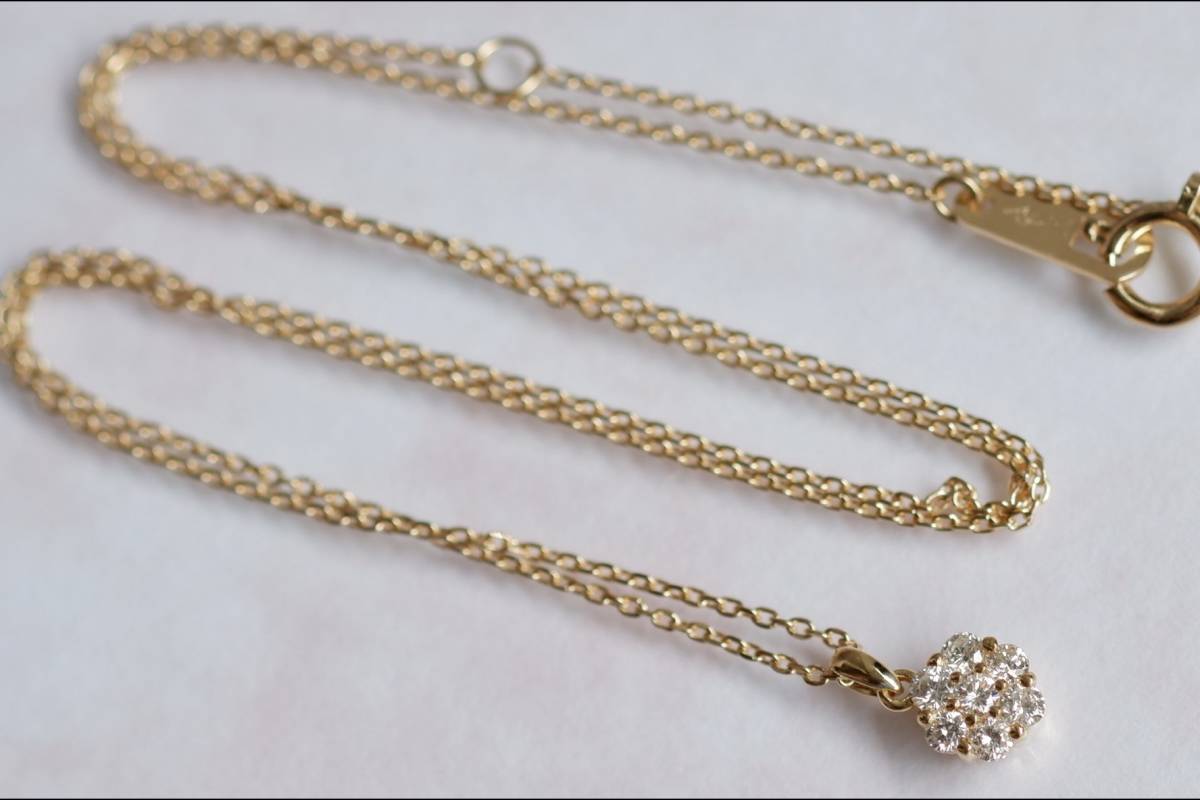 K18 セイコージュエリー 服部時計店 ダイヤモンド 0.22ct ネックレス