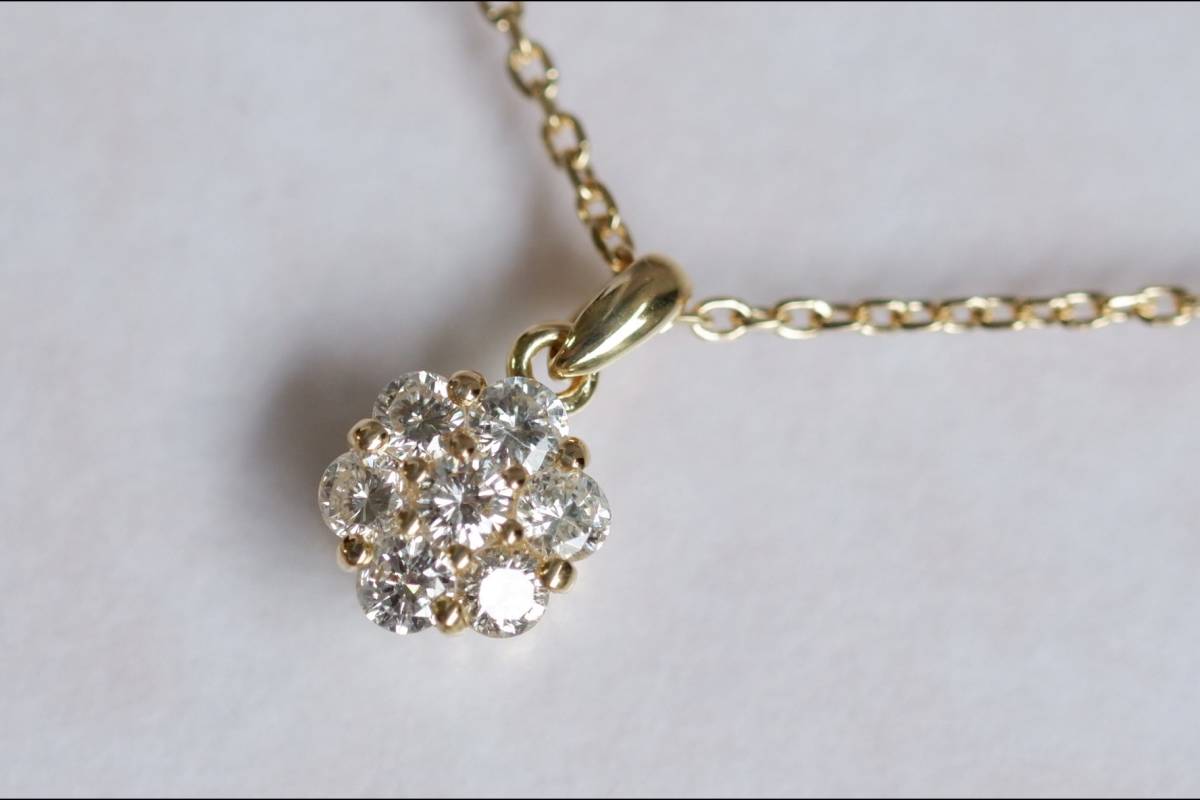 K18 セイコージュエリー 服部時計店 ダイヤモンド 0.22ct ネックレス