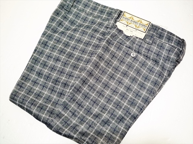 70’ｓ ビンテージ HARRIS SLACKS ハリススラックスパンツ チェック柄 グレー×紺 USA製 デッドストック W32 L30 デッドストック 未使用_画像1